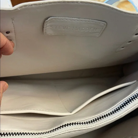Steve Madden Cream Tote with Buckle Accents - Picture 10 of 14